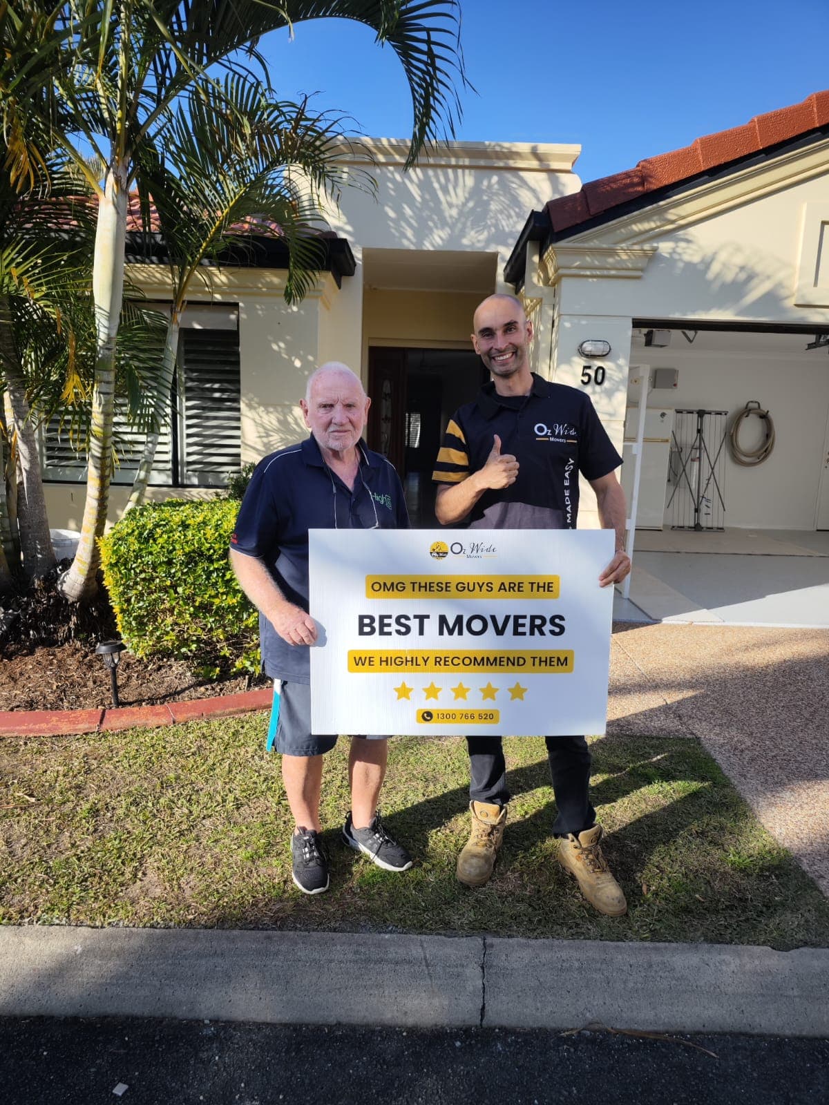 Happy reviewers with removalists